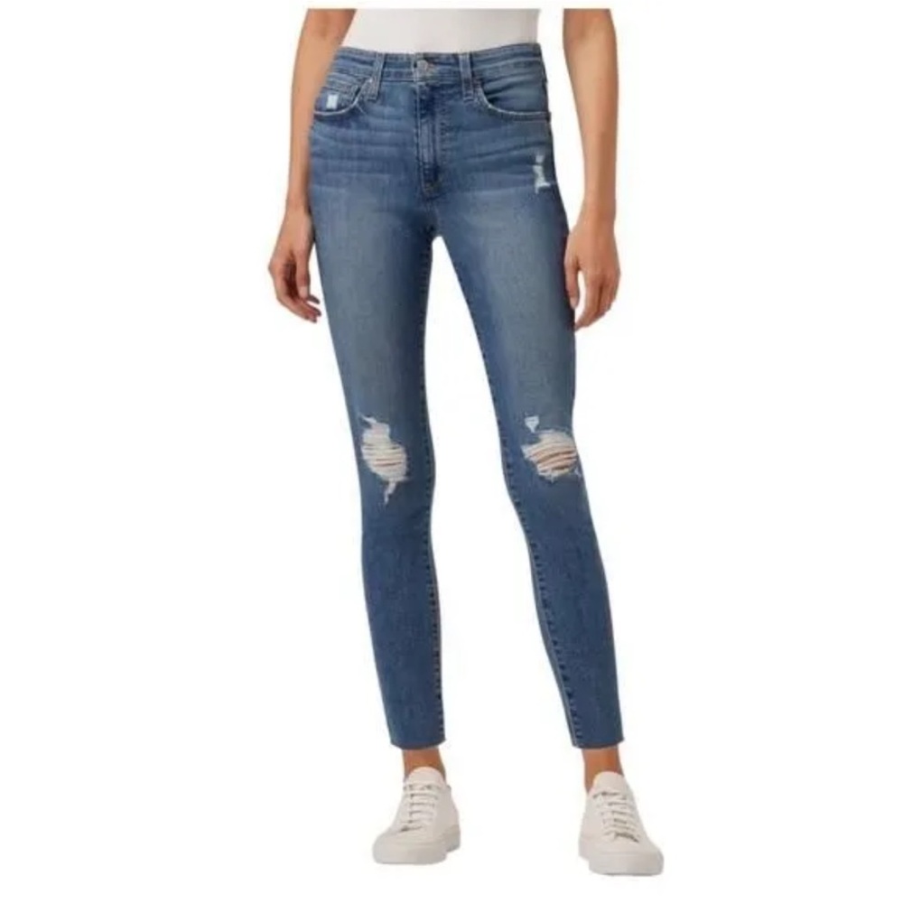 Joe’s Jeans Mid Rise Skinny Ankle Franklin 26‎ Distressed Raw Hem Stretch